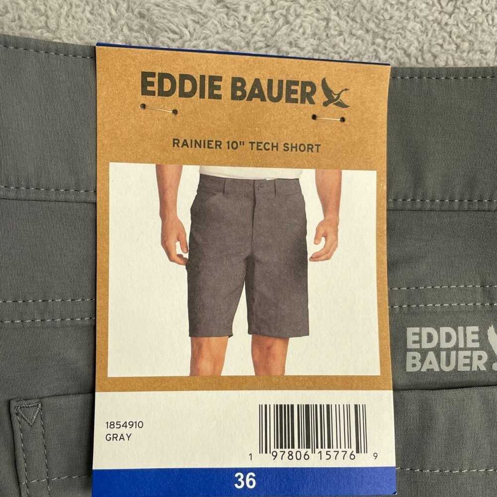 NEW Eddie Bauer Rainier 10” Tech Shorts Men’s 36 Cargo Outdoor Gray - Picture 5 of 8
